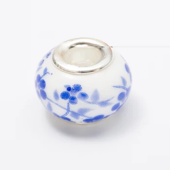 Sumaišykite 60pcs 10*14 Murano keramikos Granulės, Tinkami Originalus Pandora Žavesio Apyrankės Pakabukas 