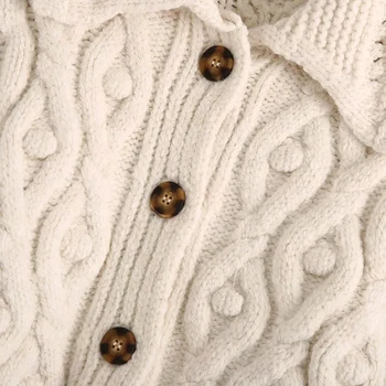 2020 Nauja, Moterų Megzti Megztinis Pompoms ilgomis Rankovėmis Pritvirtinti Apkarpytos Elegantiškas Megztinis Viršūnes femme vetement ropa mujer