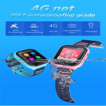 A36E 4G Tinklo smartwatch GPS Wifi Vieta Vaikams, Vaikų Smart Žiūrėti Vaizdo ryšio Sim Kortelė Kamera Kūdikių SOS Judėjimo Kelio IP67