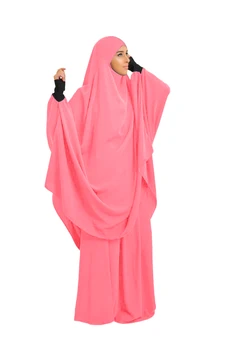 Musulmonų Moterims Dviejų Dalių Komplektas Malda Drabužis Suknelė, Hijab Ilgai Khimar Abaja Jilbab Apranga Ramadanas Sijonas Abayas Islamo Drabužius Niqab