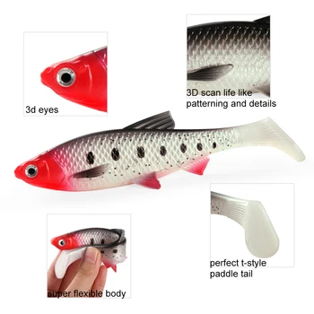 Dirbtinis tikroviška didelis minkštas suvilioti didelių 3D akių minkštas jaukus 15cm/36g swimbaits nepastovi žmogus, lydekos, bass žvejybos įrenginys