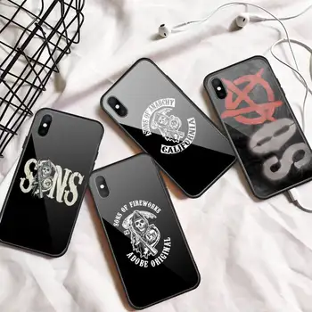 Sons of Anarchy Amerikos TV showfunda coque padengti Telefono dėklas Grūdintas stiklas iphone 5C 6 6S 7 8 plus X XS XR 11 PRO MAX