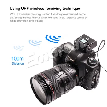 FD FM50 Bevielio Mikrofono Sistema 100m UHF Lavalier Atvartas Realaus laiko Vaizdo Įrašymo Canon Nikon DSLR Fotoaparatas Išmanųjį telefoną