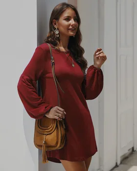 Moterų tarpvalstybinių EBay Naujas Stilius Rudens ir Žiemos Megzti Suknelę, Megztinį, Žemiausią Marškinėliai