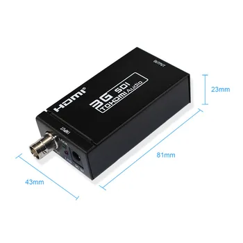 3G-SDI į HDMI Adapteris Keitiklis SDI Extender vairavimo HDMI Monitorių su Maitinimo adapteris
