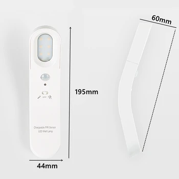 1Pc Smart LED PIR Judesio Jutiklis Nakties Šviesos USB Žmogaus Kūno Indukcijos Sienos Lempos Pagalbos Žibintuvėlis