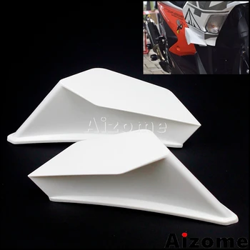 Baltos spalvos Aptakas Sparno Komplektas Yamaha, Suzuki Kawasaki Honda Motociklų Winglet Aerodinaminio Sparno Komplektas Nmax Aerox 155 PCX Vario CBR