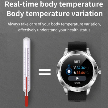 K15 Smart Žiūrėti Kūno Temperatūra, Širdies ritmas, Kraujo Spaudimo Monitorius Smartwatch Fitness Tracker IP67 atsparus Vandeniui 1.28