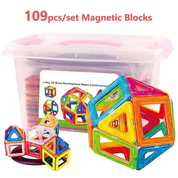109PCS didelio Dydžio Magnetas Blokai 3D Magnetinio Dizaineris Statybos Nustatyti Modeliavimas ir Buillding Žaislai Vaikams Dovanos Vaikams