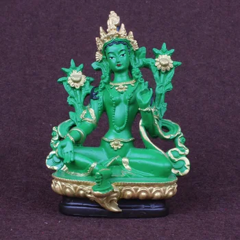 Žalioji Tara, Tantros statula, dervos mažas statula, budos statula, budizmas, budistų, paveikslas, statulėlės, apie 13,5 CM, aukštis~