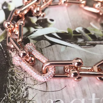 Naujas ponios S925 sterlingas sidabro, rožinė aukso raidė U, pilnas cirkonis sidabro apyrankės papuošalai pora asmeninį atostogų dovanų