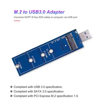 NGFF M. 2 USB3.0 Adapteris B Klavišą M. 2 SMA Adapteris USB 3.0 USB 2280 M2 SSD Disko Adapteris NGFF Konverteris Kortelių Skaitytuvas