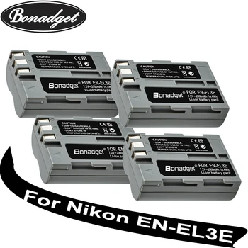Bonadget 2600mAh 7.2 V EN-EL3E, EN EL3E ENEL3E Skaitmeninio Fotoaparato Baterija yra Nikon D300S D300 D100 D200 D700 D70S D80 D90 Baterija D50