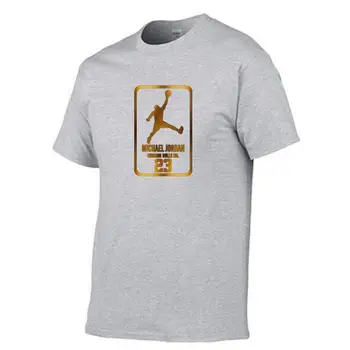 De algodn para hombre, Camiseta con estampado Jordanija 23, Camiseta holgada de alta camiseta de manga corta de marca Hip-Hop