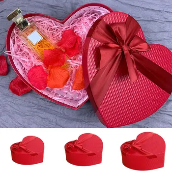 Valentino Diena Širdies Formos Popieriaus Dovanų Dėžutė Su Kaspinu Bowknot Pakavimo Dėžės, Gėlės, Saldainiai, Šokolado gaminiai, Dovanos