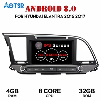Autoradio Android 8.0 1 din Car GPS Radijas Hyundai Elantra 2016 2017 2018 Touch Screen Auto Stereo GPS 1024*600 CANBUS Radijas