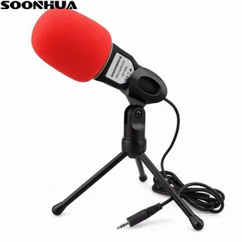 SOONHUA Aukštos Kokybės profesionalią Kondensatoriaus Garso Podcast Studija Mikrofonas (3,5 mm Stereo Kištukas Tinka Visų Rūšių PC