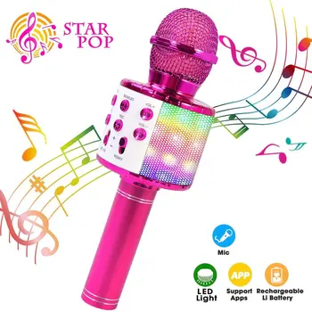 Handheld Microphone KTV Bevielis Karaoke USB Grotuvas Mikrofonas Garsiakalbis Nešiojamų Kalėdų Birtay Namų Partijos(Baterija Nėra Įtraukti)3 Spalvų