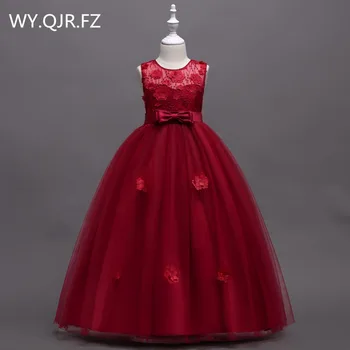 BH591#Vynas Raudonas Burbulas sijonas Princesė veiklos Gėlių mergaičių Suknelės ilgai vestuves promenadzie suknelė didmeninė vaikų drabužiai