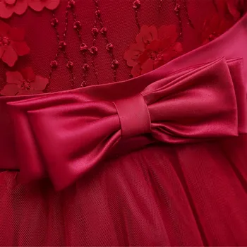 BH591#Vynas Raudonas Burbulas sijonas Princesė veiklos Gėlių mergaičių Suknelės ilgai vestuves promenadzie suknelė didmeninė vaikų drabužiai