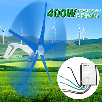 Karšto Vėjo Turbinos Generatorius 4000W 12V/24V 5 Peiliukai Horizontalios Vėjo Generatorius Su vėjo malūno Valdytojas Energijos Turbinos Mokestis