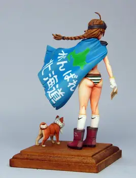 1/20 šiuolaikinės mergina stovi su gyvūnų (BE PAGRINDO ) Dervos pav Modelio Miniatiūra gk Unassembly Unpainted