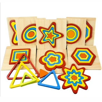 1 SET Formos Geometrija Vertus Patraukti Įspūdį Tėvų-Vaikų Interaktyvus Ankstyvojo Ugdymo Žvalgybos Saugus Medinis Žaislas