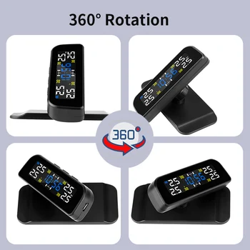 Naujas PSSS Laikrodis su Saulės Energijos psss Automobilių Padangų Slėgio Signalą 360 Reguliuojamas Auto Apsaugos Sistemos Slėgio padangose Įspėjimo