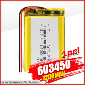YCDC li-Polimero Li-ion Baterija 3.7 V 603450 Ličio polimerų baterija 1200mAh Už MP3, MP4, GPS, DVD, LED Šviesos PSP