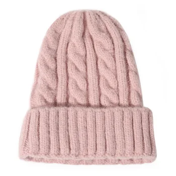 Nauja, moterų žiemos skrybėlę šilta kepuraitė twist mezgimo skrybėlės aukštos kokybės medvilnės ponios Skarelė skrybėlę slouchy beanie moteriška apsidraudimo kepurės