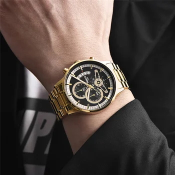 Populiarus NIBOSI Relogio Masculino Vyrų Laikrodžiai Prabangos Prekės ženklo Verslo Kvarco Chronograph Watch Vyrų Mados Plieno, atsparus Vandeniui Žiūrėti