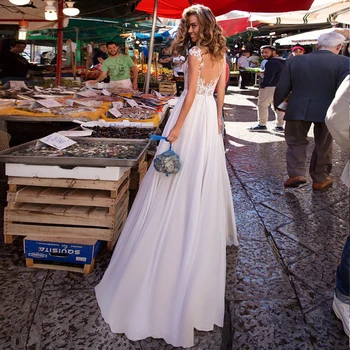 Seksualus Boho Vestuvių Suknelė su Aukštos Ritininės Chalatas de Mariee Backless Nuotakos Suknelė 2020 Užsakymą Paplūdimio Nuotakos Suknelė