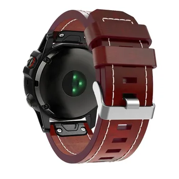 Naujas Odinis riešo Dirželis Žiūrėti Lengvai tilptų greitai Apyrankę, Diržą 26MM Garmin Fenix 3/ Fenix 5X 5X Plus Smart Watch band apyrankė