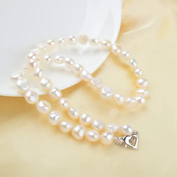 ASHIQI Nekilnojamojo Balta Gamtos Baroko perlų Papuošalų Rinkiniai Nekilnojamojo Gėlavandenių perlų Karoliai, Apyrankės moterims
