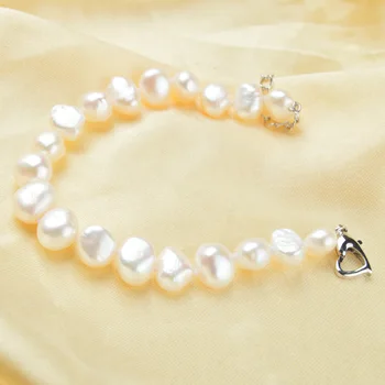 ASHIQI Nekilnojamojo Balta Gamtos Baroko perlų Papuošalų Rinkiniai Nekilnojamojo Gėlavandenių perlų Karoliai, Apyrankės moterims