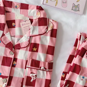 CAIYIER Korėja Mielas Karvių Spausdinti Moterų naktiniai drabužiai Šiltos Žiemos Moterų Pižama Nustatyti Turn-žemyn Apykaklės ilgomis Rankovėmis Sleepwear pijamas mujer