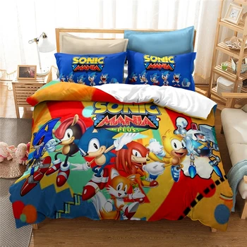 2020 Naujas 3d Patalynės Komplektas Sonic The Hedgehog Modelis Antklode Padengti Rinkinys su Užvalkalas Vaikų Patalynė Twin Visą Karalienė King Size