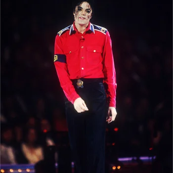 Retas MJ Michael Jackson RED & Black DRAMBLIO Velvetas Outwear Klasikinis Anglija Retro antiwar Marškinėliai Striukė Su arm-juostų, Visi Dydis