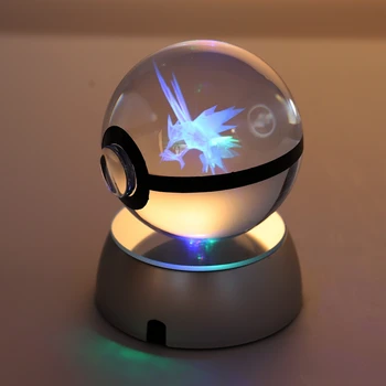 Anime Pokemon Eiti Kamuolys K9 Crysal Kišti Kamuolys Pokeball su Crysal LED Šviesos pagrindas Žaislai Vaikams, Vaikų, Kalėdinės Dovanos