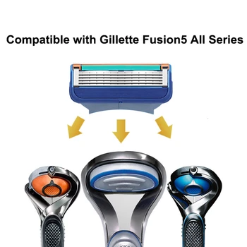 4pcs/set Skutimosi & plaukų šalinimo 5 Sluoksnių Ir 3 Sluoksnių Skustuvų Peiliukai Suderinama Gillette Fusion arba Mache 3 Vyrų Veido Priežiūra