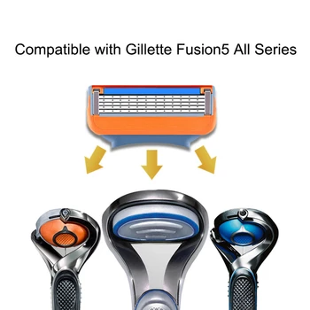 4pcs/set Skutimosi & plaukų šalinimo 5 Sluoksnių Ir 3 Sluoksnių Skustuvų Peiliukai Suderinama Gillette Fusion arba Mache 3 Vyrų Veido Priežiūra