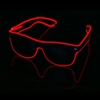 Mėlyna el stiklai El Viela Mados Neon LED Šviesos Iki Užrakto Formos Švyti Rave Kostiumas Šalis DJ Šviesus Akiniai + Baterijos