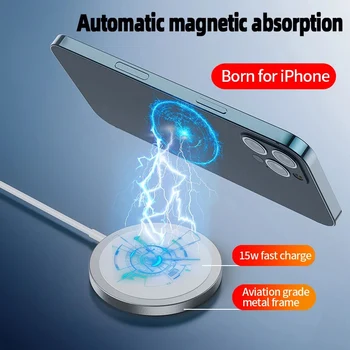 15W Magnetinio Belaidžio Greitas Įkroviklis C Tipo ,Standartą QI Įkrovimo imtuvas iPhone Airpods Greitai Kroviklis, Skirtas 