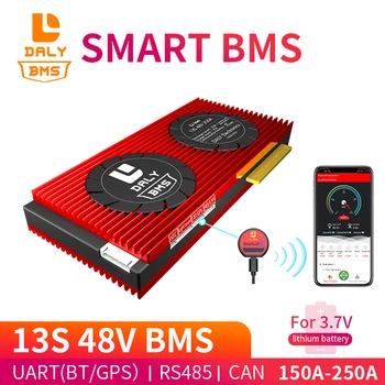 Daly 18650 smart BMS 13S 48V 150A 200A 250A Bluetooth 485, kad USB prietaisas GALI NTC UART programinės įrangos Li-on Akumuliatoriaus apsaugos Valdybos BMS