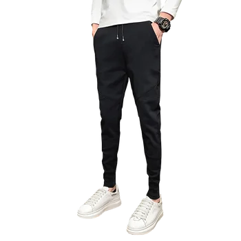 Paprasta Korėjos Slim Fit Vyrų Drabužiai 2020 Haremo Kelnės Atsitiktinis Streetwear Hip-Hop Poilsiu Kelnės Juoda Visų Rungtynių 36-28