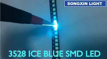 500pcs 3528 ice blue smd led Plcc-2 smd 3528 led 1210 ice blue vanduo skaidrus mėlynas led 3.5*2.8*1.9 mm