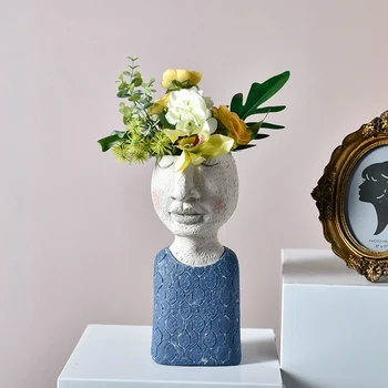Meno portretas skulptūra vazonas Šiaurės Kūrybos džiovintų gėlių kompozicijų vaza Namų, Sodo puošmena Gėlės Sodinamoji Bonsai Puodą