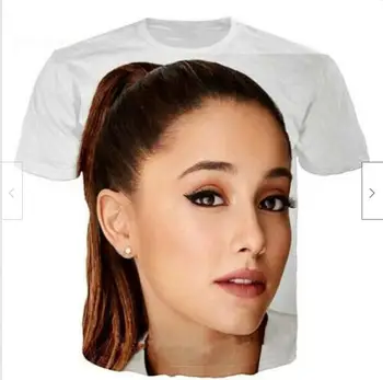 Mados Dainininkas Ariana Grande 3D Spausdinimo Laisvalaikio T-Shirt Moterims, Vyrams trumpomis Rankovėmis Viršuje Tees