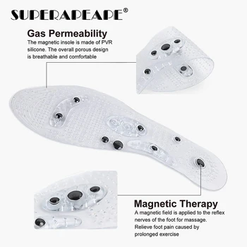 Unisex Magnetiniai Masažiniai Vidpadžiai, Pėdų Akupresūra Batų Įklotai Terapijos Lieknėjimo Vidpadžiai, Svorio Netekimas, Magnetinė Terapija, vidpadis