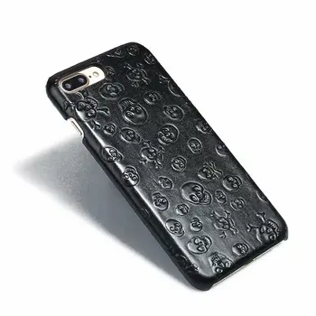 Mados kietas natūralios odos 3D Telefono dėklas Skirtas iPhone 11 Pro MAX X XR XS MAX 8 7 6 6S Plius Lašas apsauga, apvalkalas